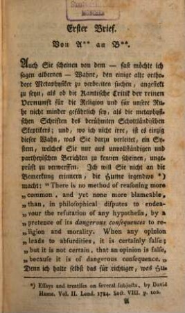 Briefe über den moralischen Erkenntnisgrund der Religion überhaupt, und besonders in Beziehung auf die Kantische Philosophie