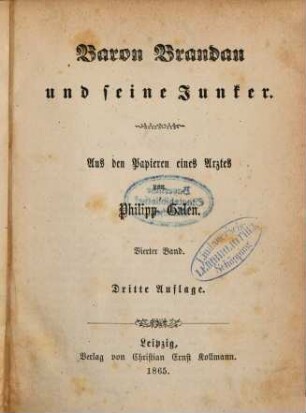 Baron Brandau und seine Junker : aus den Papieren eines Arztes, 4