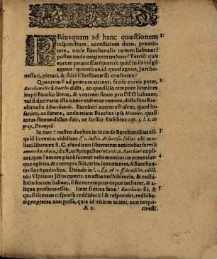 Discursus theologo-iuridico-politicus super illa quaestione: An in republica Christiana bacchanalia, & bacchanrium larvatorum discursationes tolerari possint, & debeant?