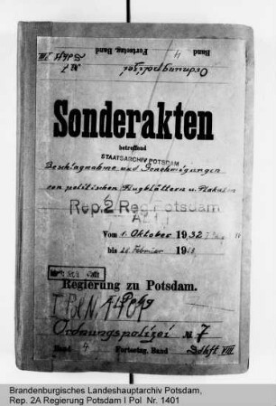 Beschlagnahme und Genehmigung politischer Flugblätter und Plakate