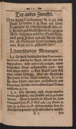 Der andre Zweiffel.