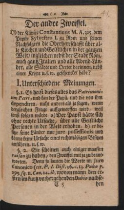 Der andre Zweiffel.