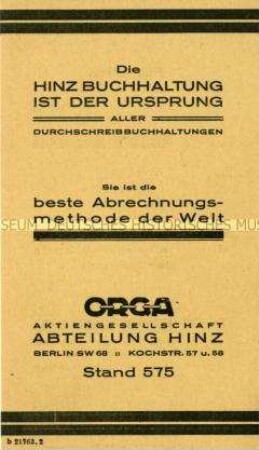 Werbekarte für Karteibuchhaltung