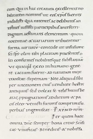 Sakramentarium: Textseite in karolingischer Minuskel