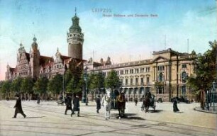 Leipzig. Neues Rathaus und Deutsche Bank