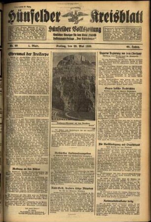 Erste Ausgabe vom Freitag, den 20. Mai 1938.