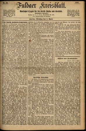 Ausgabe vom Dienstag, den 03. April 1883.