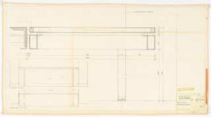 Hochschulbibliothek, Karlsruhe Neubau: Tisch in den Fensternischen, 1:10, 1:1