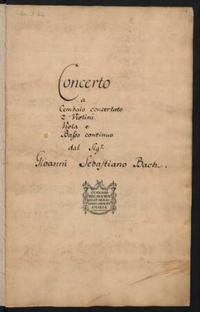 Konzerte; cemb, strings, bc; d-Moll; BWV 1052