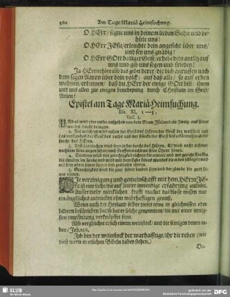 Epistel am Tage Mariä Heimsuchung. Esa. XI, 1 ---5. Vers. 1.