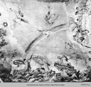 Triumph der Venus und Neptun mit den Tritonen sowie Putten - stanza col affresco trionfo della Venere e tritoni e putti