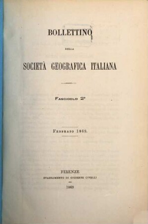 Bollettino della Società Geografica Italiana : BSGI. 2. 1869