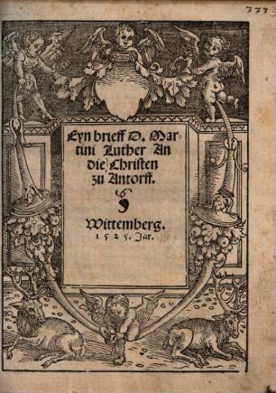 Eyn brieff D. Martini Luther An die Christen zu Antorff