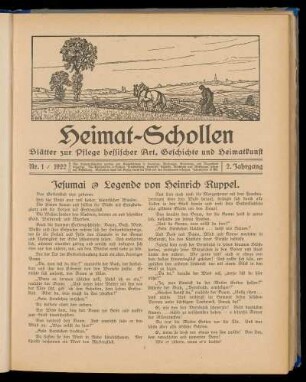 Heimat-Schollen 2. Jahrgang, Nr. 1, 1922