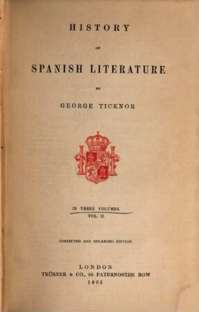 History of Spanish Literature, 2