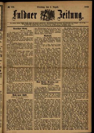 Ausgabe vom Dienstag, den 02. August 1887.