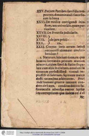 Auxiliante Deo! Ratio Corporis Juris Reconcinnandi Examinata. Conspectus