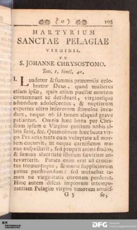 Martyrium Sanctae Pelagiae Virginis.