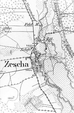 Neschwitz-Zescha. Meßtischblatt, Sekt. Kloster Marienstern, 1884