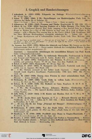 I. Graphik und Handzeichnungen (Nr. 1-475)