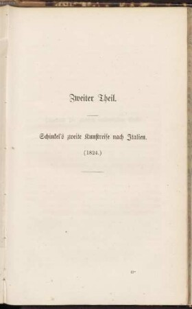 Zweiter Theil. Schinkel's zweite Kunstreise nach Italien. (1824.)