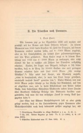 II. Die Diversion nach Pommern