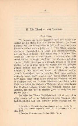 II. Die Diversion nach Pommern