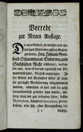 Vorrede zur Neuen Auflage.