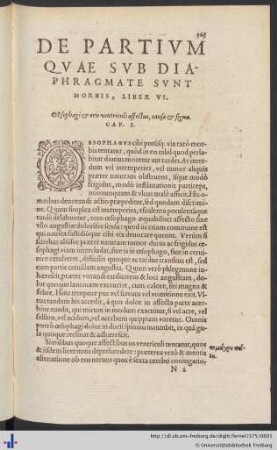 Liber VI. De Partium Quae Sub Diaphragmate Sunt Morbis.