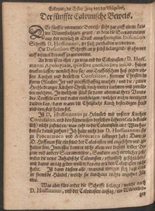 Der fünffte Calvinische Beweis.