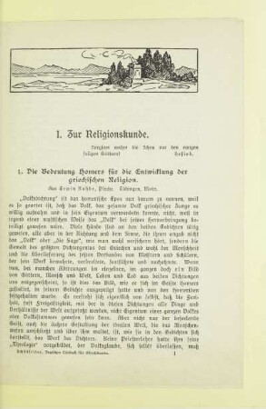 1. Zur Religionskunde