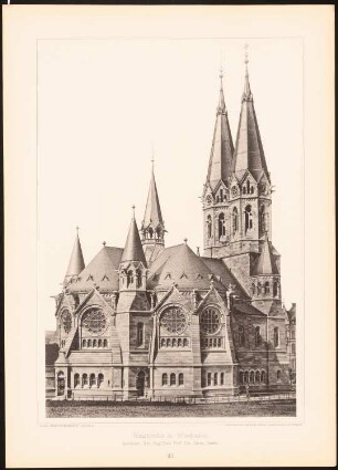 Ringkirche, Wiesbaden: Ansicht (aus: Moderne Neubauten, 2.Jg., 1895ff, hrsg. W. Kick)