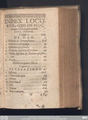 Index Locorum, Qui In Hoc compendio explicantur.