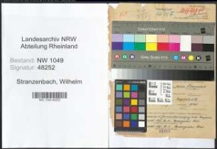 Entnazifizierung Wilhelm Stranzenbach , geb. 30.06.1897 (Finanzangestellter)