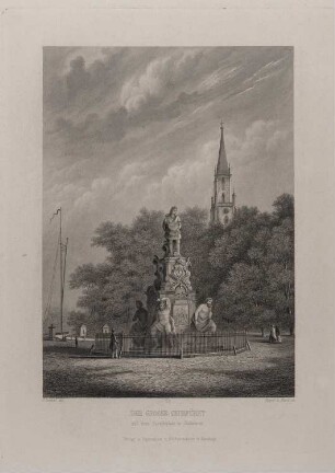 Rathenow: Denkmal des Großen Kurfürsten (Brandenburgisches Album, Blatt 58)