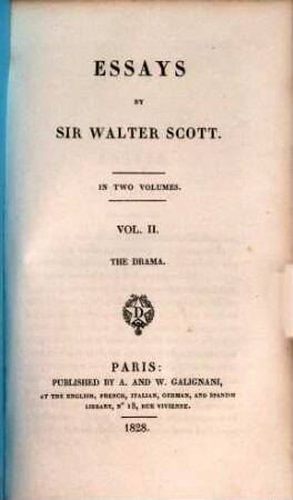Essays, 2. The drama
