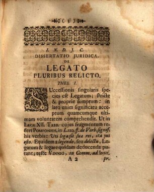 Diss. iur. de legato pluribus relicto