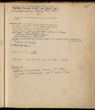 [Eduard Grisebach; Hermann Grote; Georg Hanssen [Cod. Ms. Hanssen 1 - Cod. Ms. Hanssen 166].