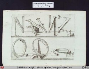 Die Buchstaben "N" und "O" in der perspektivischen Darstellung
