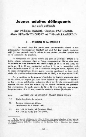 657-682, Jeunes adultes délinquants - Les viols collectifs