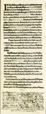 Urkunde des prot. Frauenvereins zur Grundsteinlegung der alten Eintracht, 7.10.1928