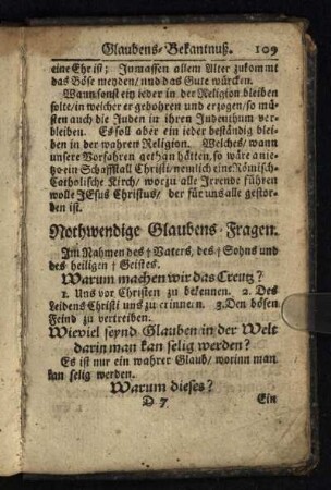 Nothwendige Glaubens-Fragen