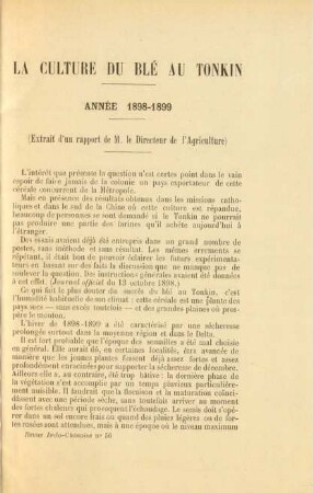 La culture du blé au Tonkin
