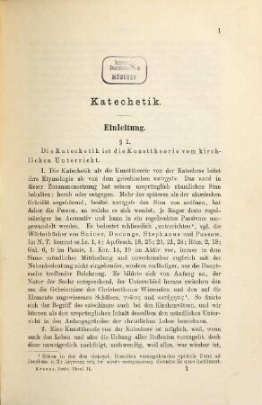 Lehrbuch der praktischen Theologie, 2. Katechetik [u.a.]
