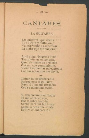 Cantares : La guitarra