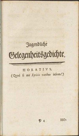Jugendliche Gelegenheitsgedichte.
