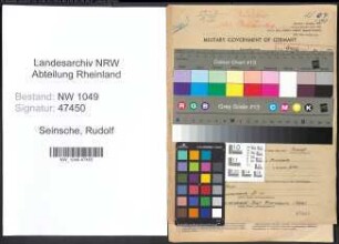 Entnazifizierung Rudolf Seinsche , geb. 29.03.1893 (Landwirt)