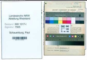 Entnazifizierung Paul Schauenburg , geb. 14.05.1897 (Kohlenhaendler)