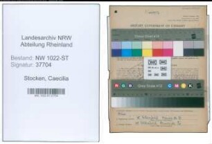 Entnazifizierung Caecilia Stocken , geb. 26.09.1907 (Saengerin)