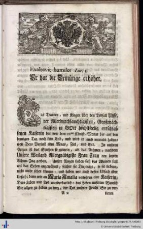 Er hat die Demütige erhöhet.